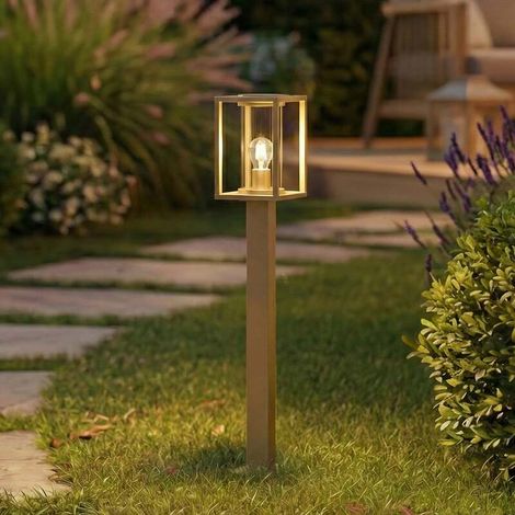 [GEBRAUCHT] B-Ware Lucande Wegeleuchte Ferda LED Gartenleuchte Pollerleuchte dimmbar braun 100cm (1/2)