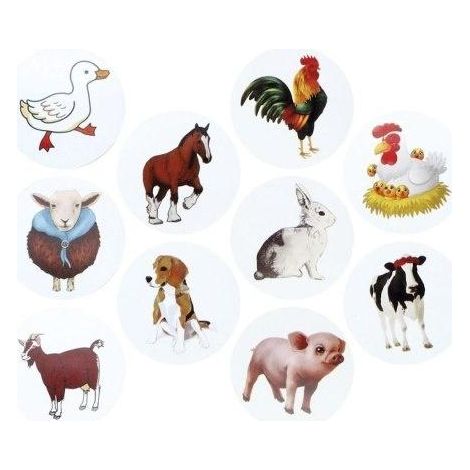Adesivi di carta su nastro adesivo raffiguranti animali, 500 pezzi