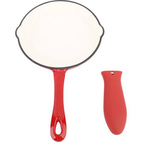 Padella in ghisa smaltata antiaderente per friggere e grigliare, ideale per cucinare all'aperto e in campeggio, 20 cm/7,9 pollici. (1/5)