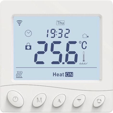 Thermostat Connecté WiFi Chauffage Plancher chauffant à eau, Calendrier et Télécommande sans Hub, Compatible avec Alexa, Google Home 16A,Blanc
