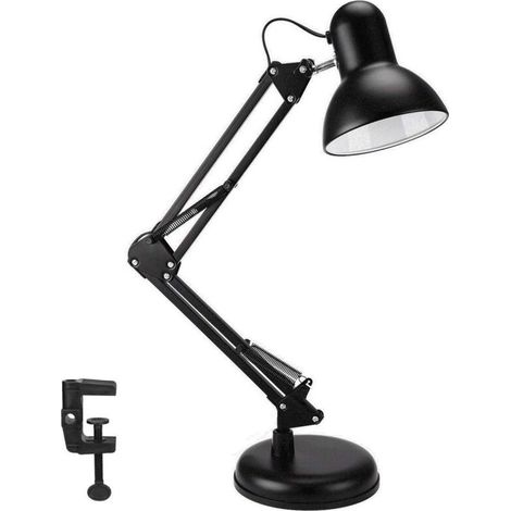 Desk lamp with LED bulb and clamp, metal frame, adjustable position, for home and office (1/5)