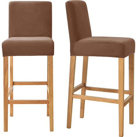 Bezug für Barhocker, Samt, braun