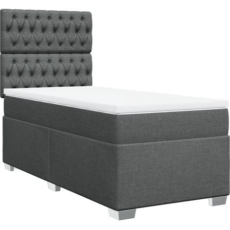 Maison Exclusive - Giroletto a Molle con Materasso Grigio Scuro 90x190 cm Tessuto