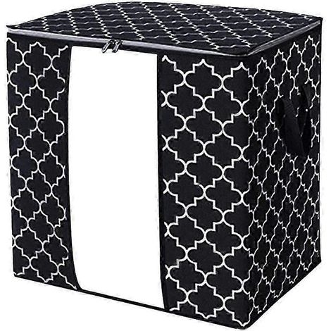 Sac de rangement pour vêtements, couette et literie avec fermeture éclair-Black 52x37x52cm A