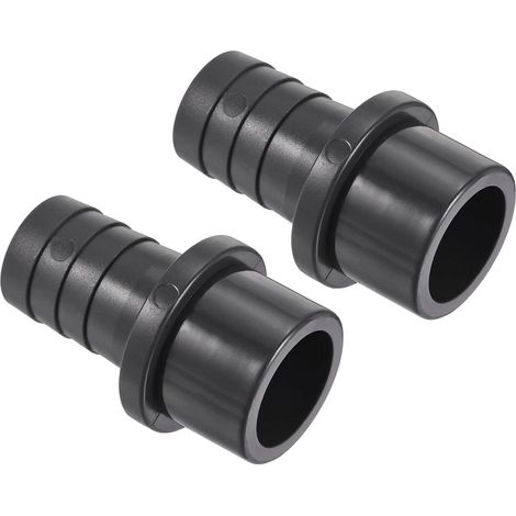2 Paquet PVC Tuyau Raccord - Eau Tube Connecteur, 25mm Barbe Droit Tuyau Joint, Appliquer à Extérieur/Jardin/Piscine (OD 32mm, Noir) (1/5)