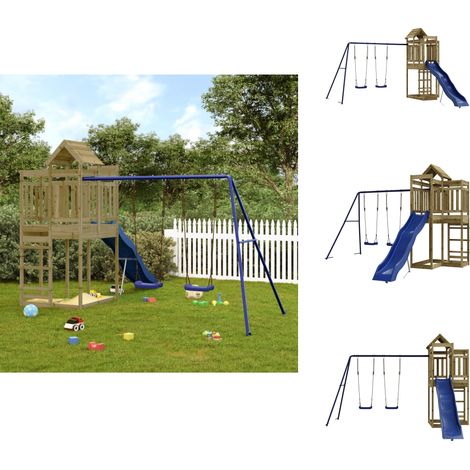 Spielturm Imprägniertes Kiefernholz - Holzspielgeräte - Spielturm - Kindermöbel - Gartenspiele - Rutschen