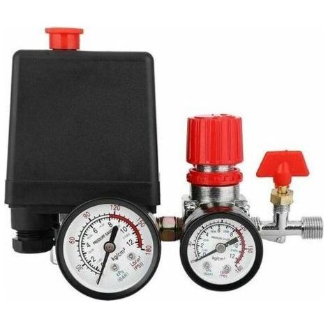 HOXILEELEO - Pressostat de compresseur d'air, pressostat de compresseur d'air avec manomètre et régulateur