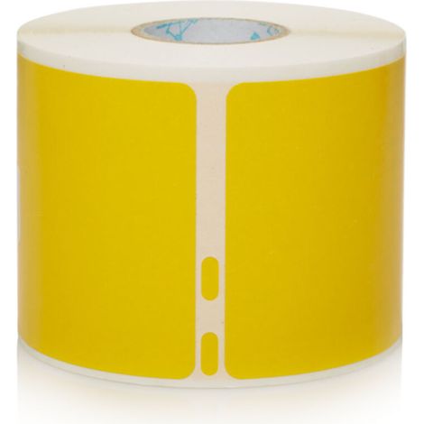 DYMO echte große Versandetiketten/ID-Plaketten LW : Schwarzer Druck auf gelbem Etikett : 54 mm x 101 mm : Selbstklebend : Rolle mit 220 Easy-Peel-Etiketten