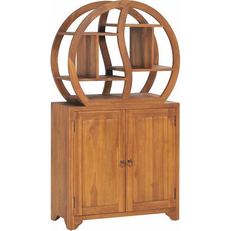 vidaXL Armoire avec étagère Yin Yang 70x30x130 cm Bois de teck massif (1/5)