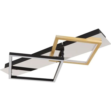 [GEBRAUCHT] B-Ware Globo Led Deckenleuchte Leuchte Beleuchtung Lesina 2 Flg Goldfarben Schwarz Alu