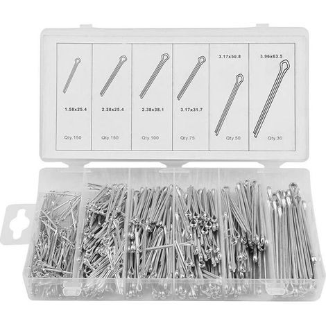 Kit 555 Coppiglie Perni Fermi Di Sicurezza In Acciaio Assortimento Varie Misure (1/3)