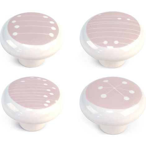 Pomo para Mueble  Estilo Decorativo  Fabricado en Porcelana  Acabado en Rosa  Medidas 404031 mm  Sistema de Fijación Atornillado  Incluye Tornillos M4  4 Unidades -