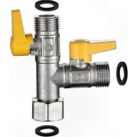 1/2-Zoll-Duschumstellventil, 3-Wege-T-Stück für Duschkopf und Handbrause, massives Messing, integrierte Absperrfunktion, anpassbares Badsystem (1/5)