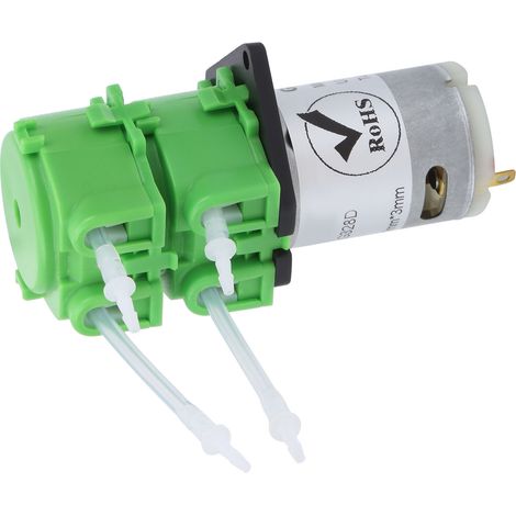 Peristaltische Dosierwasserpumpe mit Doppelkopf, Mikro-Flüssigkeitsumwälzung, 1 x 3 mm Schlauch, 24 V DC (1/5)