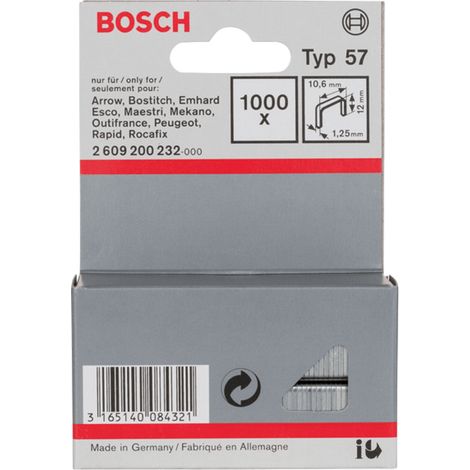 Bosch Accessories 2609200232 Flachdrahtklammern Typ 57 1000 St. Abmessungen (L x B) 12 mm x 10.6 mm
