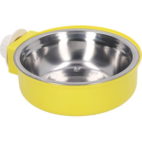 Gamelle suspendue en acier inoxydable épais pour cage de transport, pour chats et chiens (1/5)