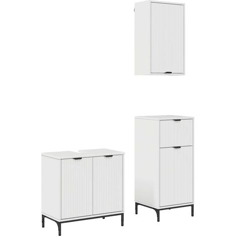 Maison Exclusive - Badezimmermöbel Set mit Tür 3 pcs Hochglanz-We (1/5)