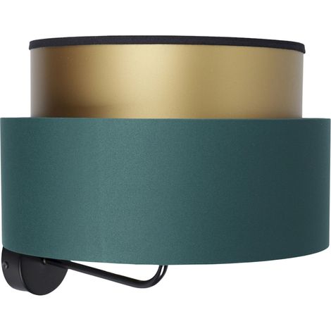 Applique élégante vert bouteille effet lumineux doré satin - Vert bouteille et intérieur doré (1/5)