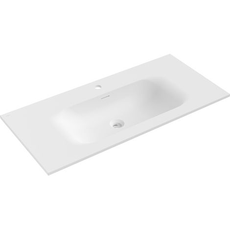 Mexen Vela lavabo empotrado en encimera 101 x 46,5 cm, blanco mate - 25231001 (1/3)