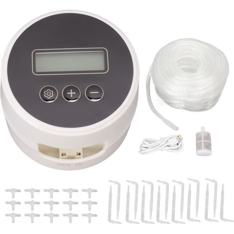 Black timer, automatic indoor watering device, irrigation system for potted plants, garden, 10m, 15 pots (1/5)