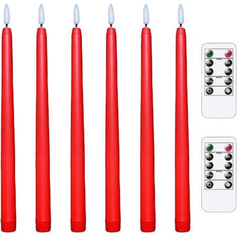 Stück LED-Kegelkerzen mit warmem, flackernder Flamme, Heimdekoration für Hochzeiten, Halloween, Thanksgiving und Weihnachten (rot) (1/5)