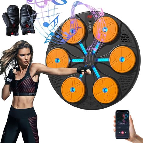 Machine de Boxe Musicale Adulte,Smart Bluetooth Music Boxeur é Lectronique,Intelligente Machine de Boxe Electronique Murale, Machine de Boxe Musicale pour Enfant Adulte Maison et la Gym