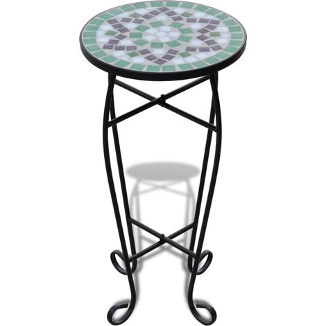 Table d'appoint Mosaïque Vert et blanc