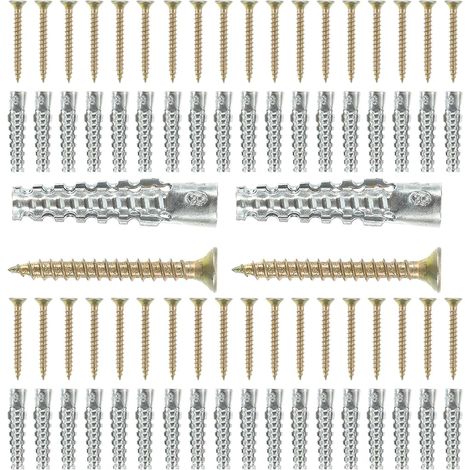 50 jeux de chevilles métalliques pour plaques de plâtre vis (1/5)