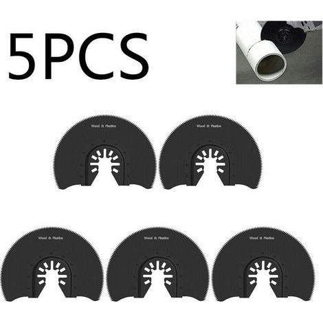 5 PCS Lame de Scie Segmente Métal Lames de Scie Oscillante Semi Circulaire Universelles en Carbure pour Coupe du Bois du Plastique du Métal des Ouvertures (1/5)