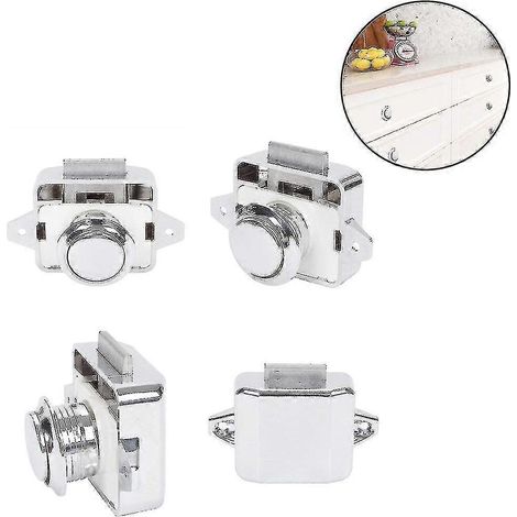 Kit de verrouillage de porte à bouton-poussoir 5 pièces sans clé pour armoire (1/5)