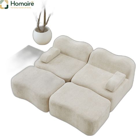 Sofa mit Modulen aus Samt beige en Polyester 192 x 167 x 70 cm HOMAIRE (1/5)
