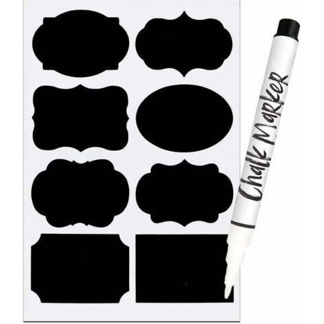 Mason Jar Labels (Pack of 64) - Chalkboard Labels with Chalk Marker (1/4)