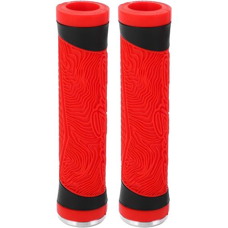 Poignées de guidon en silicone pour VTT, embouts de guidon plats, protection de guidon, rouges (1/5)
