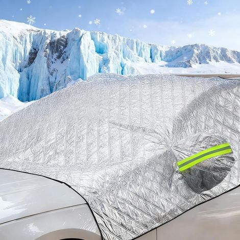 Car Windshield Cover, 230 x 148 cm, Foldable Winter Windshield Cover, Anti-Frost Car Tarpaulin, Waterproofing and Protection Against Wind and Sand (1/5)