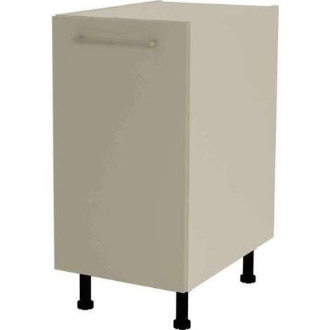 Mueble cocina bajo con 1 puerta en gris cream y blanco. 85 cm(alto)40 cm(ancho)60 cm(largo) (1/3)
