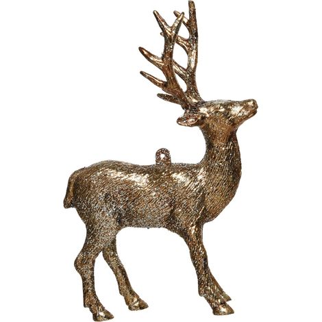 Hirsch hellbraun/bronzefarben rechts blickend Glitter