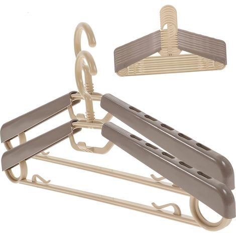 Verstellbare Kleiderbügel aus Kunststoff, 40–58 cm, 10er-Set, rutschfest, für Erwachsenenkleidung und Hosen