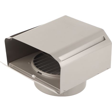 Bouchon de conduit de ventilation en acier inoxydable pour montage mural, pour extracteurs d'air et hottes aspirantes, tube de 150 mm de diamètre. (1/5)