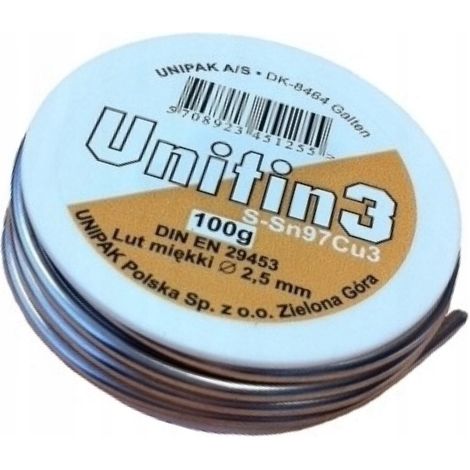 Estaño de soldadura blanda UNITIN3 2,5 mm 100 g UNIPAK (1/3)