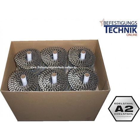 Coilnägel 16° 2,5x70mm Schraub rostfrei Edelstahl A2 Flachkopf für Coilnagler 7,2M K-EN15352