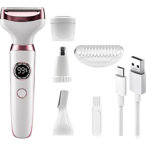 Appareil d'épilation électrique pour femme - Rechargeable - Portable - Pour une utilisation confortable - Outil de rasage pour bras, jambes, visage (1/5)