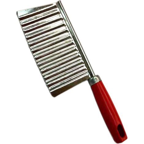Coupe-pommes de terre en acier inoxydable, poignée ergonomique avec lame texturée. (1/5)
