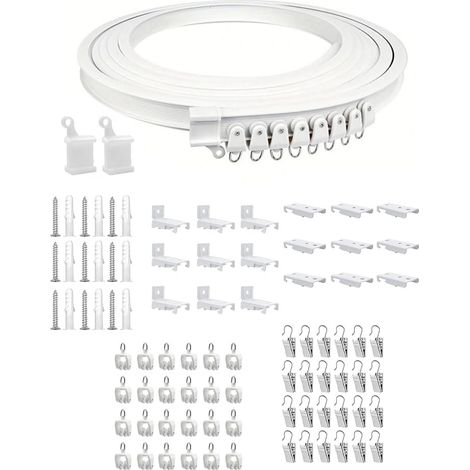 Un kit de tringle à rideaux de 3 mètres de long facilite et simplifie l'installation des rideaux. (1/5)