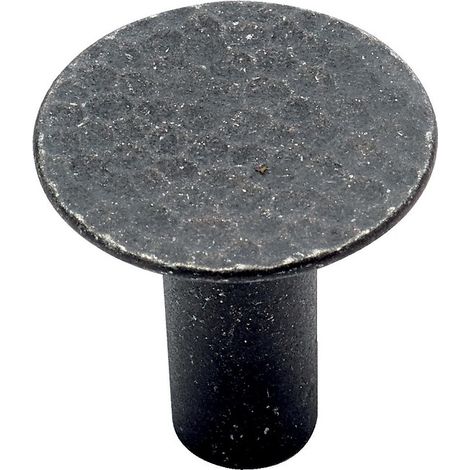 Bouton en zamak Forge. finition fer vieilli mat - METAKOR (1/2)