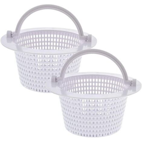 Panier rond pour skimmer de piscine hors sol – Lot de 2 – Poignée intégrée pour retrait facile – Diamètre 16 cm – Plastique robuste (1/5)