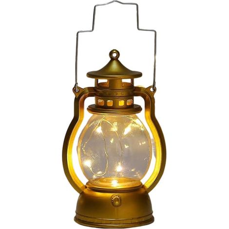 Lanterne LED, ampoule électronique rétro, dorée (1/3)