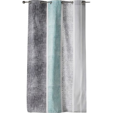 Rideau a oeillets 140 x 240 cm Textilio Menthe (1/5)