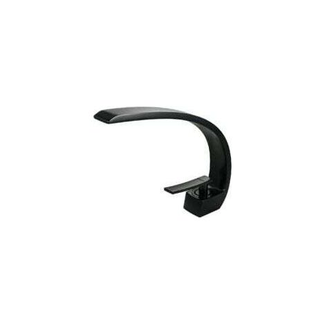Rubinetto per lavabo da bagno cromato con tubo di alimentazione, rubinetto monoforo dal design unico, miscelatore per lavabo (nero)