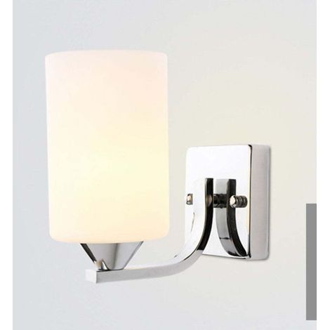 [JAMAIS UTILISÉ]Applique murale, applique murale intérieure à une lumière, fini nickel brossé avec verre givré (1/4)
