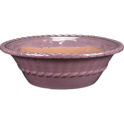 Vaso bonsai tondo smaltato prugna diam. 20 cm